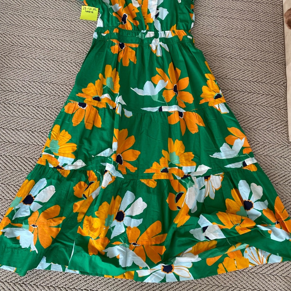 Floral Green and Yellow Dress